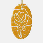 Rose Heart Yellow Keramik Ornament (Rechts)