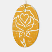 Rose Heart Yellow Keramik Ornament (Links)