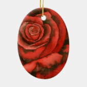 Rose Heart Yellow Keramik Ornament (Hinten)
