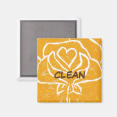"Rose Heart Yellow" - Magnet für den Status der sa (Vorderseite/Rückseite)