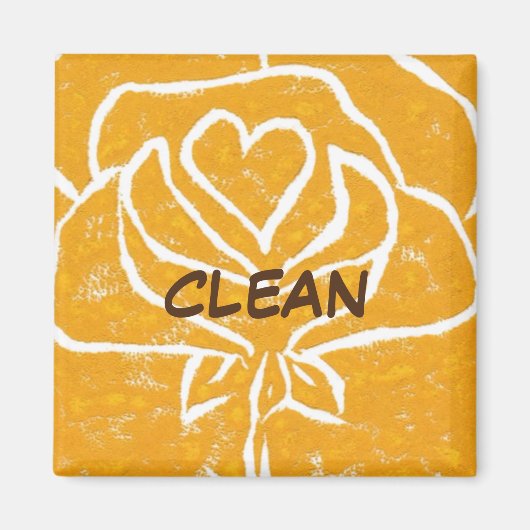 "Rose Heart Yellow" - Magnet für den Status der sa (Vorne)