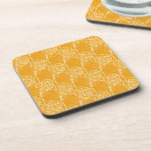 "Rose Heart Yellow Tiled Image" Floral Untersetzer (Linke Seite)