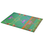 Rose Hearts Apricot & Green Cutting Board Schneidebrett (Ecke)