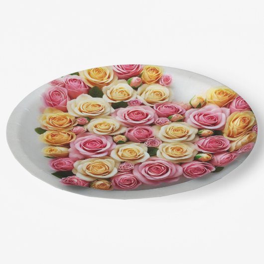 Rose Heft Paper Teller 9" (Schrägansicht)