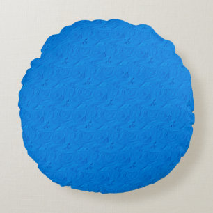 Rose, hellblau - rund gezogenes Kissen