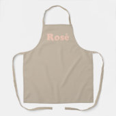 "Rose" hellrosa Buchstaben beige Schürze (Vorderseite)