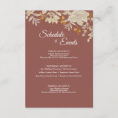 Rose Herbst-Boho Zeitplan Einschließkarte Begleitkarte (Vorderseite)