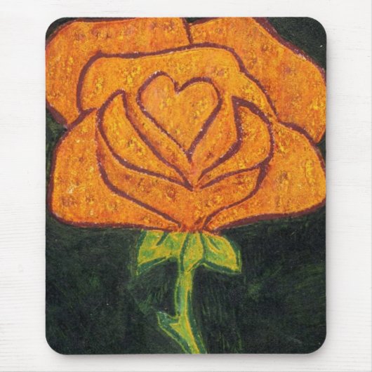 "Rose Herz #2" Blumenmousepad Mousepad (Vorne)