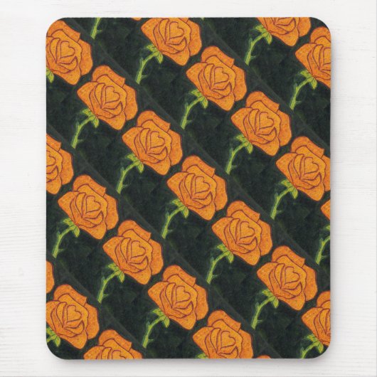 "Rose Herz #2" gepolstertes Muster florales Mousep Mousepad (Vorne)