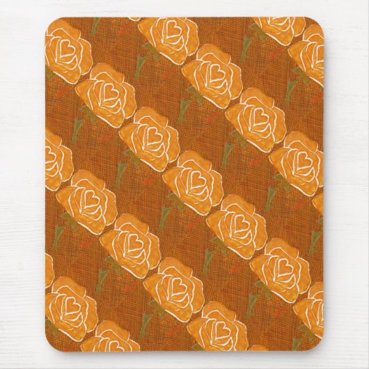 "Rose Herz #3" gepolstertes Muster florales Mousep Mousepad (Vorne)