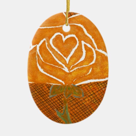 Rose Herz #3 Keramik Ornament (Vorne)