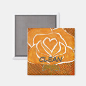 "Rose Herz #3" - Magnet für den Status der saubere (Vorderseite/Rückseite)
