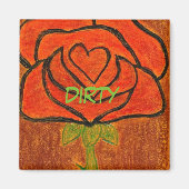 "Rose Herz #6" Geschirrspüler Status Magnet (Vorne)