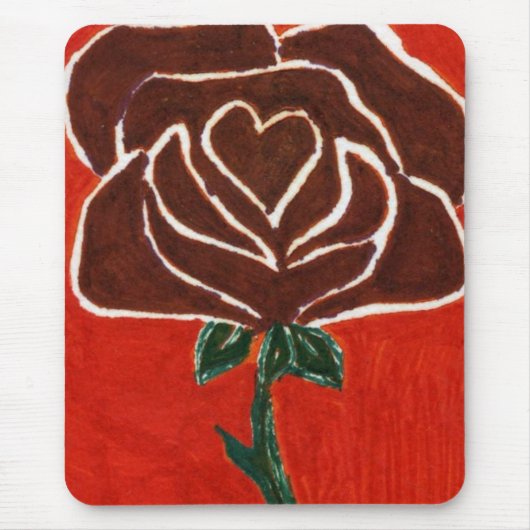 "Rose Herz #7" Blumenmousepad Mousepad (Vorne)