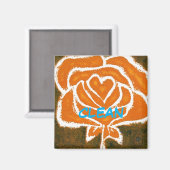 "Rose Herz #8" - Magnet für den Status der saubere (Vorderseite/Rückseite)