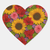 Rose Herz-Aufkleber (Vorderseite)