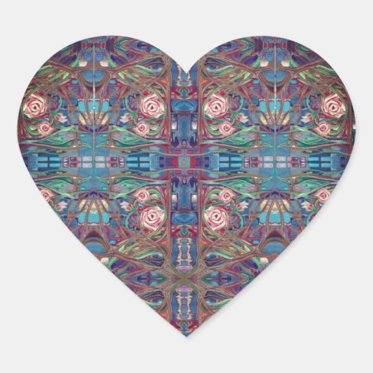 Rose Herz-Aufkleber (Vorderseite)