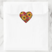 Rose Herz-Aufkleber (Tasche)