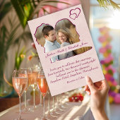 Rose Herz Braut und Groom Form Foto Hochzeit Einladung