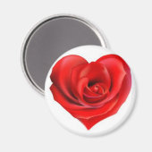 Rose Herz der Liebe Magnet (Vorderseite/Rückseite)