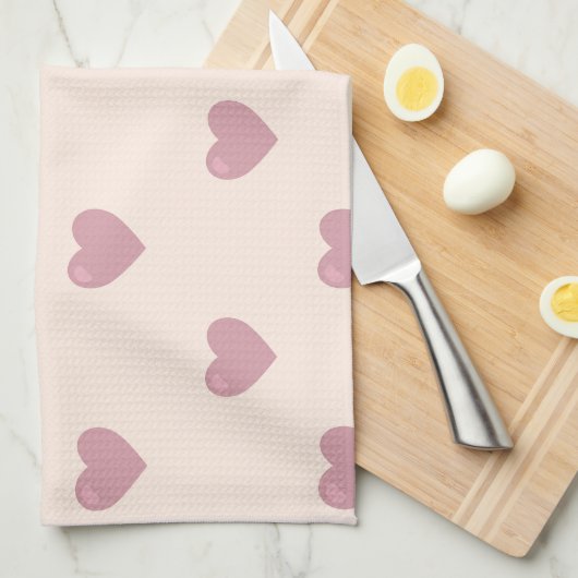 Rose Herz Geschirrtuch (Viertel Falte)