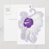 Rose Herz Lila Postkarte (Vorne/Hinten)