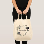 Rose Herz mit Name Tote Tasche (Vorderseite (Produkt))