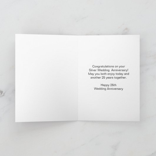 Rose Herz Personalisiert 25. Hochzeitstag Karte (Innenseite)