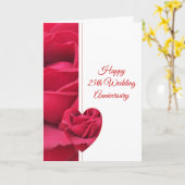 Rose Herz Personalisiert 25. Hochzeitstag Karte (Gelbe Blume)