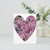 Rose Herz Postkarte (Stehend Vorderseite)