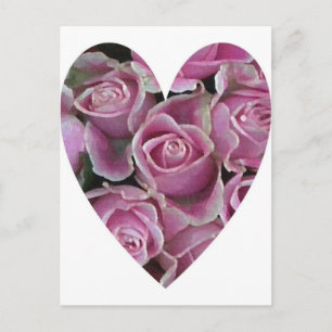 Rose Herz Postkarte