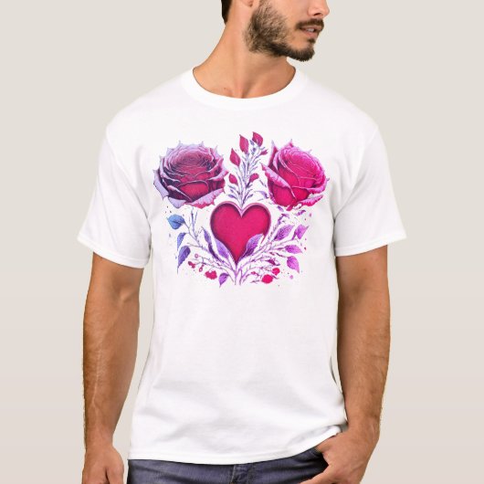 Rose Herz Special Moment - Einzigartiges Modedesig T-Shirt (Vorderseite)