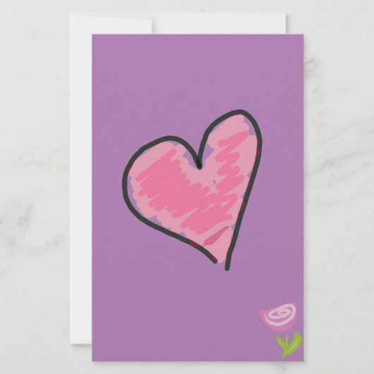 Rose-Herz-Stationär Briefpapier (Vorderseite)