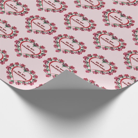 Rose Herz Valentinstag Geschenkpapier (Ecke)