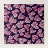 Rose Herz: Wasserfarben nahtlos. Puzzle (Horizontal)