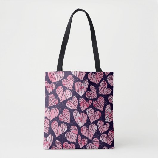 Rose Herz: Wasserfarben nahtlos. Tasche (Vorderseite)