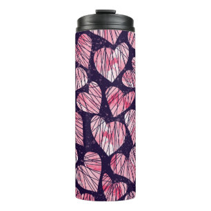 Rose Herz: Wasserfarben nahtlos. Thermosbecher