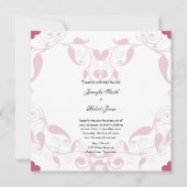 Rose Herzblorhochzeit Einladung (Rückseite)