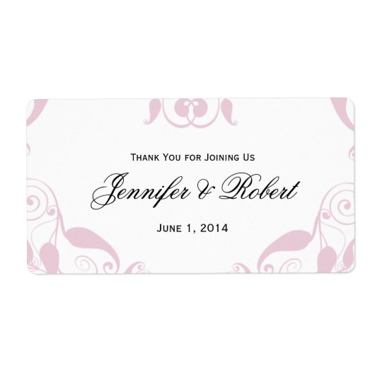 Rose Herzflorale Hochzeitswasserflasche (Vorne)