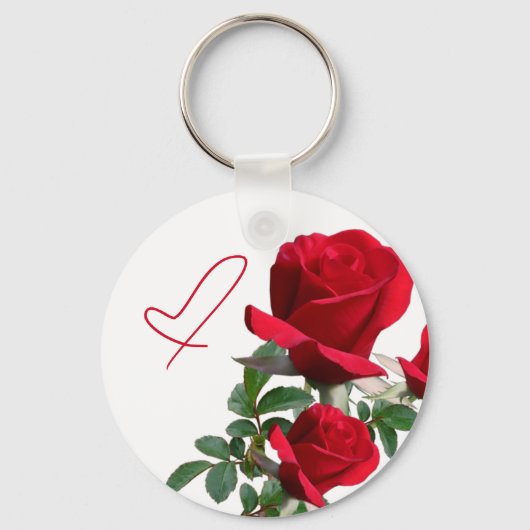 Rose Herzklopfen Gastgeschenk Hochzeit Schlüsselanhänger (Vorderseite)