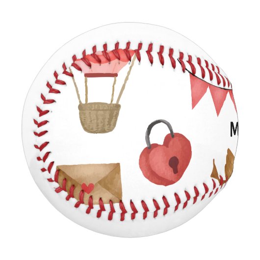 Rose Herzschlag LIEBE für Lover am Valentinstag Baseball (Vorderseite Links)