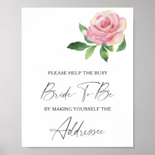 Rose - Hilfe für die beschäftigte Braut Adresspost Poster