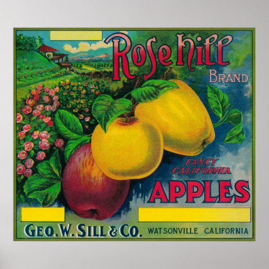 Rose Hill Apple Crate LabelWatsonville, CA Poster (Vorne)