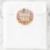Rose Hill Runder Aufkleber (Tasche)