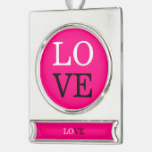 Rose Hintergrund Liebe Hochzeit Banner-Ornament Silber (Links)