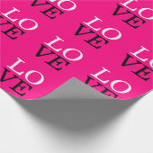 Rose Hintergrund Liebe Hochzeit Geschenkpapier (Ecke)