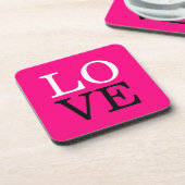 Rose Hintergrund Liebe Hochzeit Getränkeuntersetzer (Linke Seite)