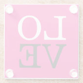 Rose Hintergrund Liebe Hochzeit Glasuntersetzer (Rückseite)