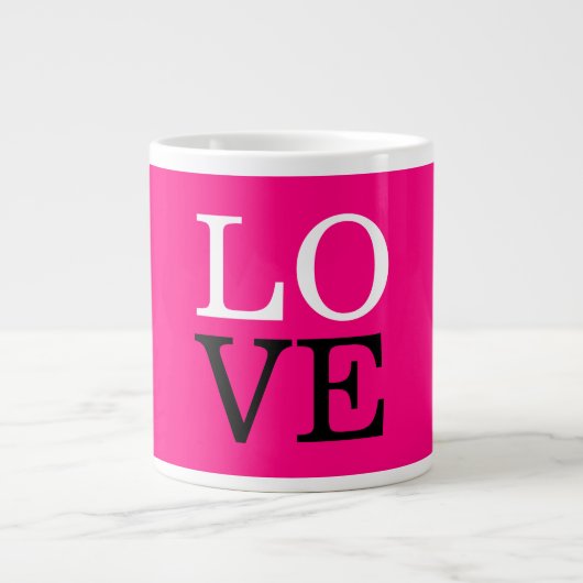 Rose Hintergrund Liebe Hochzeit Jumbo-Tasse (Vorderseite)