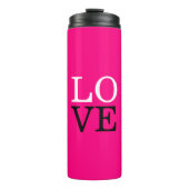 Rose Hintergrund Liebe Hochzeit Thermosbecher (Vorderseite)